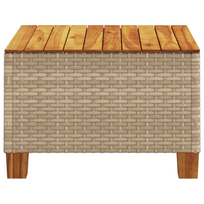 Mesa De Jardín Ratán Sintético Madera Acacia 55X55X36 Cm