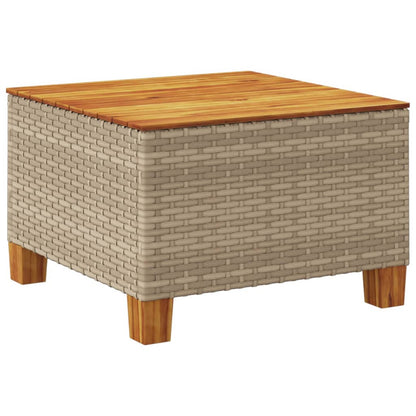 Mesa De Jardín Ratán Sintético Madera Acacia 55X55X36 Cm