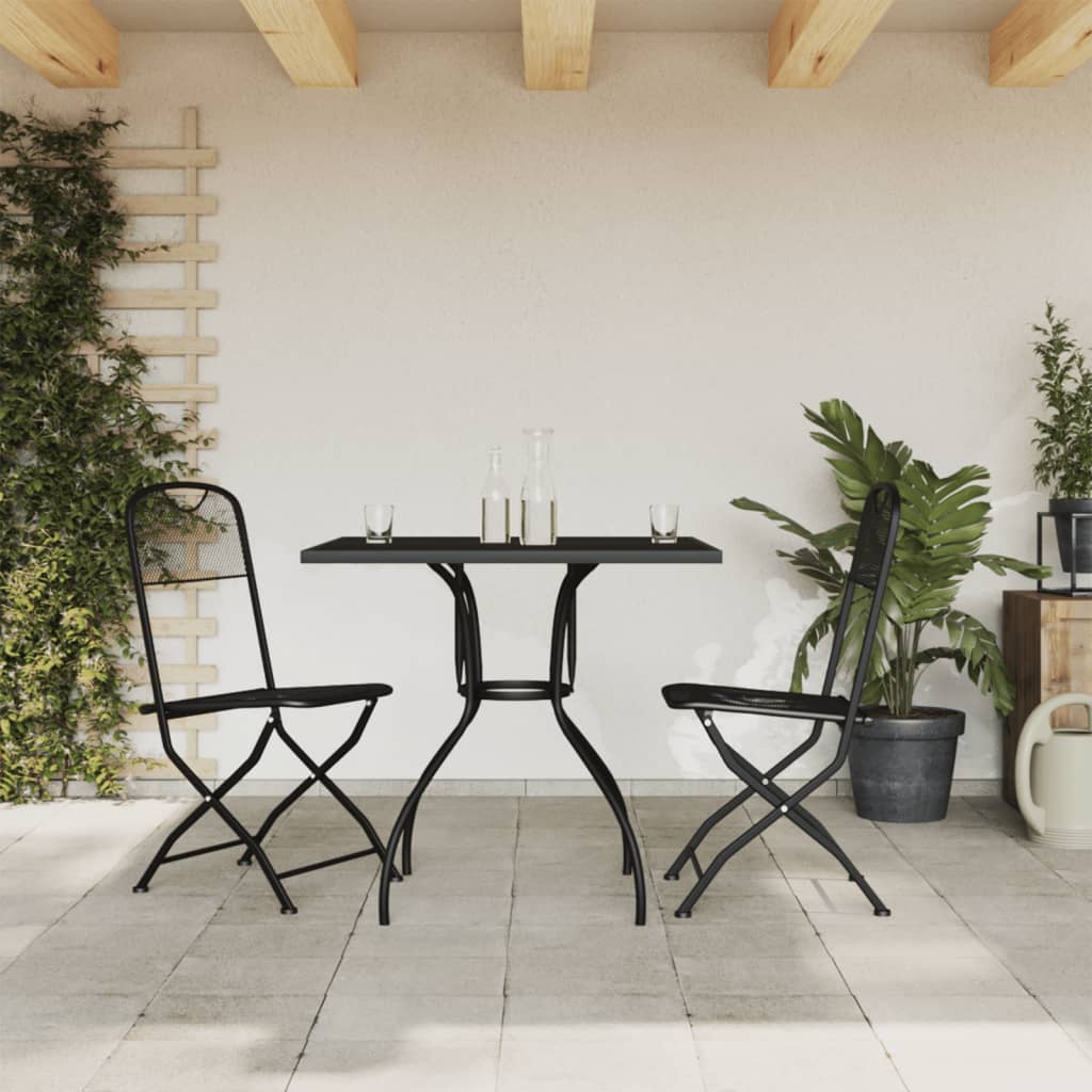 Juego De Comedor De Jardín 5 Pzas Malla Metálica Gris Antracita
