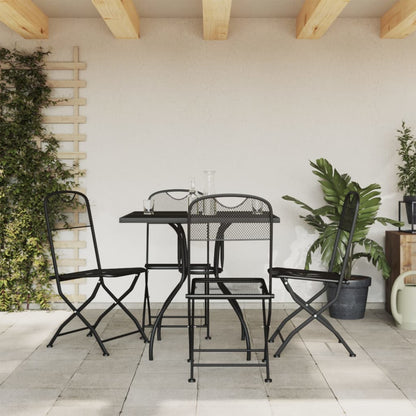 Juego De Comedor De Jardín 5 Pzas Malla Metálica Gris Antracita