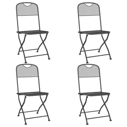 Juego De Comedor De Jardín 5 Pzas Malla Metálica Gris Antracita