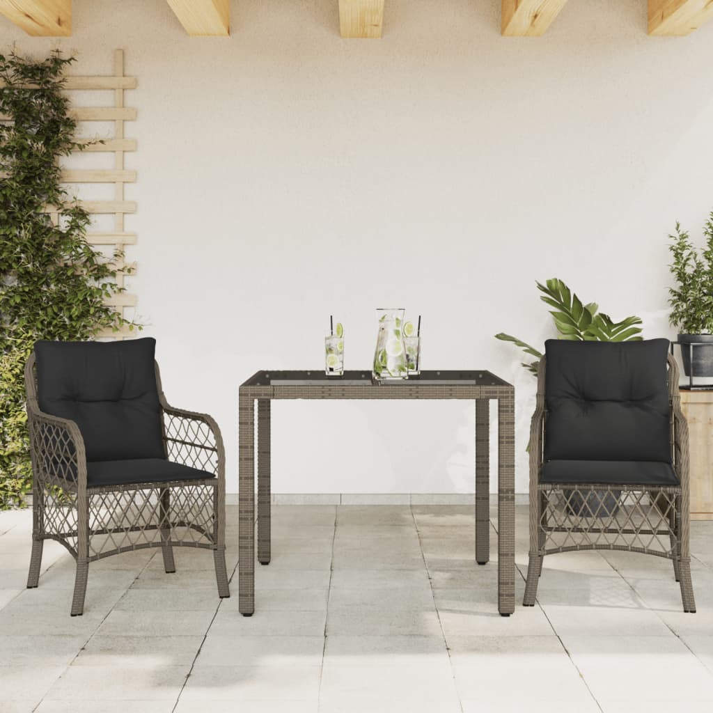 Set Comedor De Jardín 5 Piezas Con Cojines Ratán Sintético