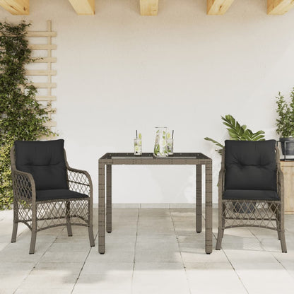 Set Comedor De Jardín 5 Piezas Con Cojines Ratán Sintético