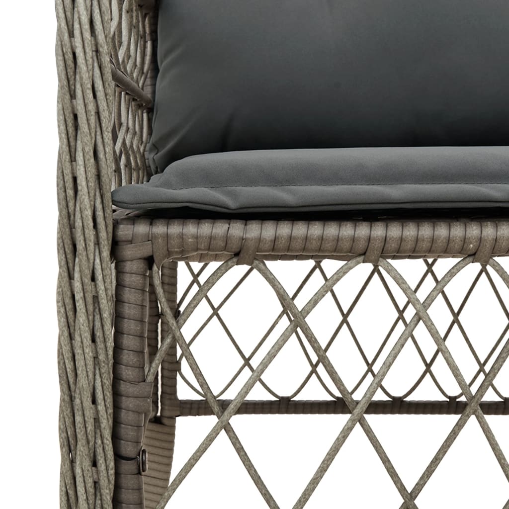 Set Comedor De Jardín 5 Piezas Con Cojines Ratán Sintético