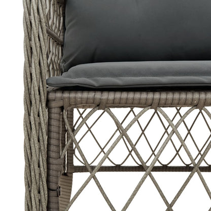 Set Comedor De Jardín 5 Piezas Con Cojines Ratán Sintético Gris