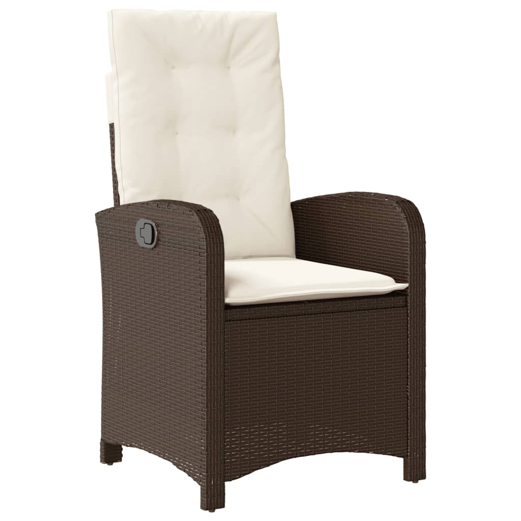Set Comedor De Jardín 5 Piezas Y Cojines Ratán Sintético Marrón
