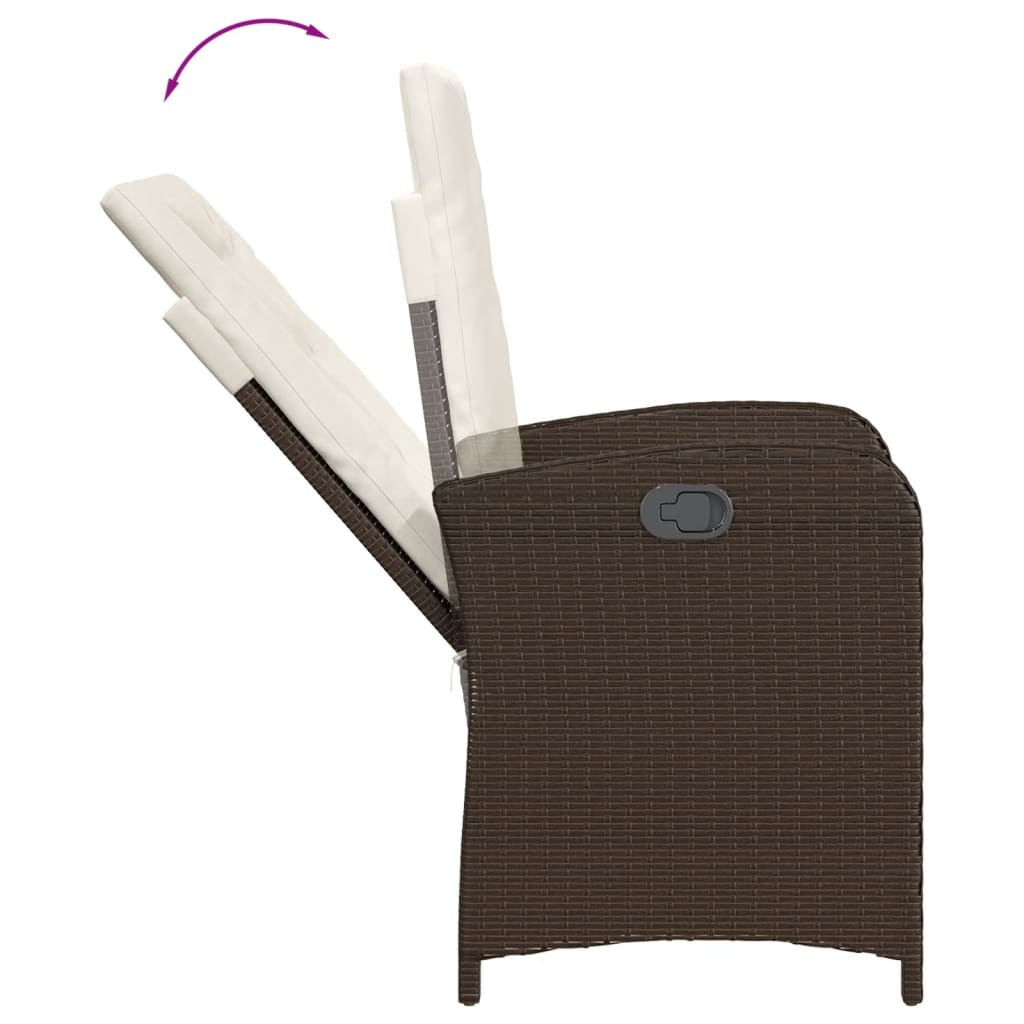 Set Comedor De Jardín 5 Piezas Y Cojines Ratán Sintético Marrón