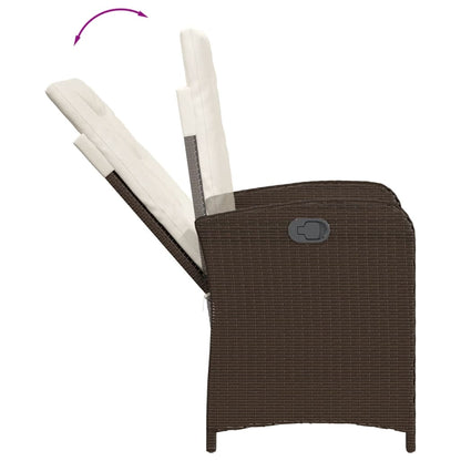 Set Comedor De Jardín 5 Piezas Y Cojines Ratán Sintético Marrón