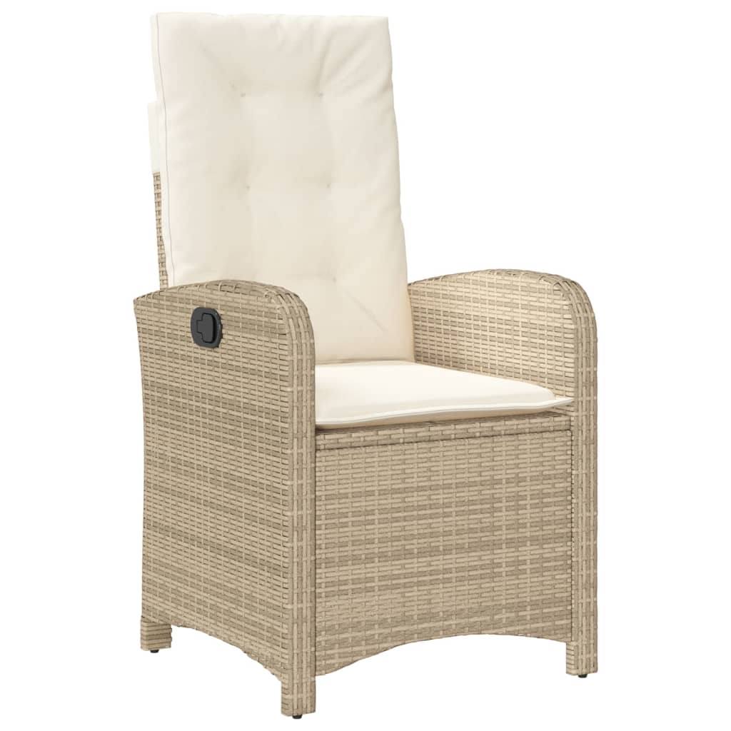 Set Comedor De Jardín 5 Pzas Con Cojines Ratán Sintético Beige