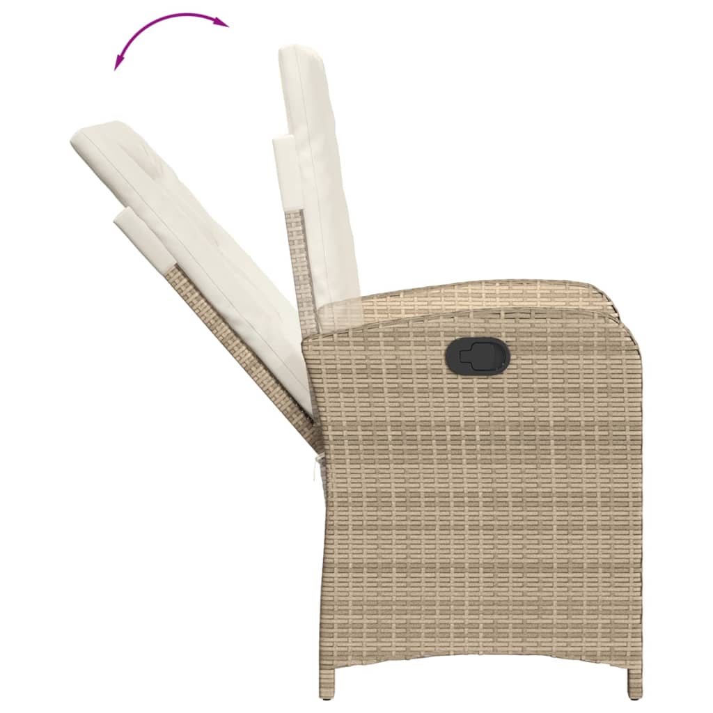 Set Comedor De Jardín 5 Pzas Con Cojines Ratán Sintético Beige
