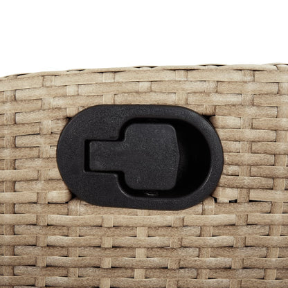 Set Comedor De Jardín 5 Pzas Con Cojines Ratán Sintético Beige
