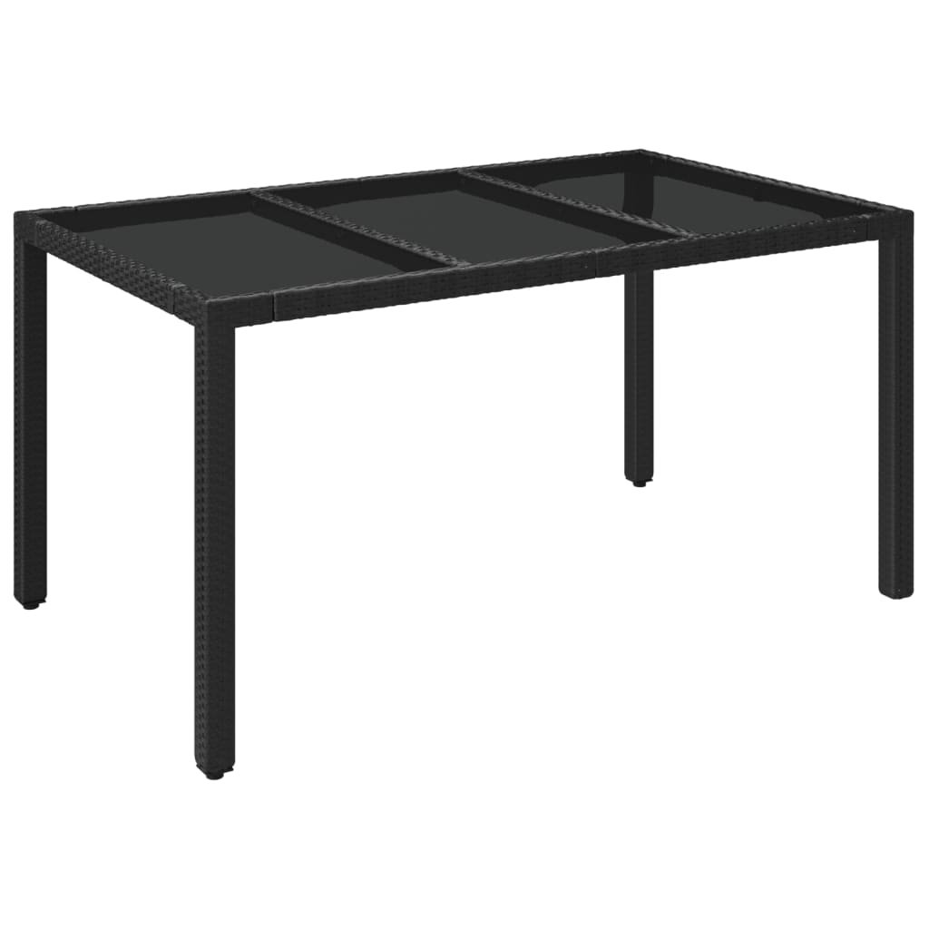 Set De Comedor De Jardín 7 Pzas Y Cojines Ratán Sintético Negro