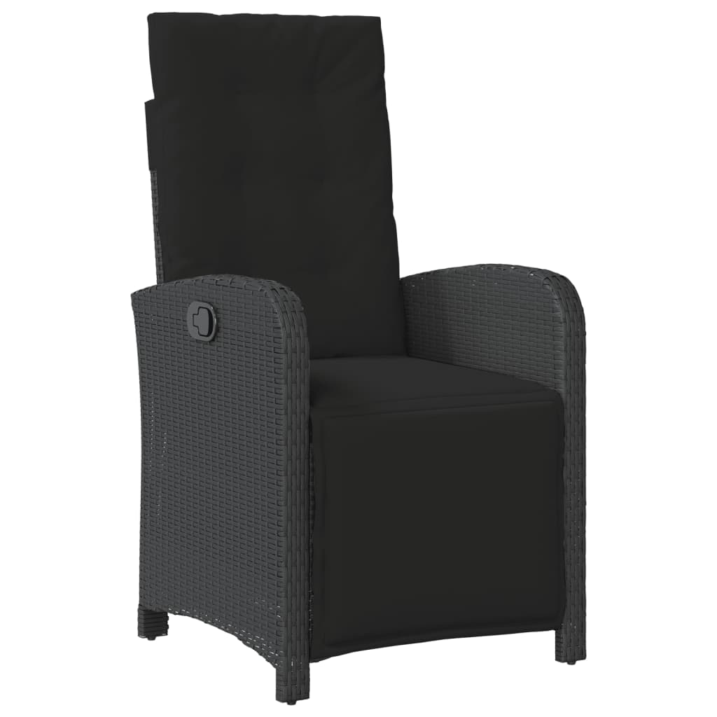 Set De Muebles Jardín 5 Pzas Con Cojines Ratán Sintético Negro