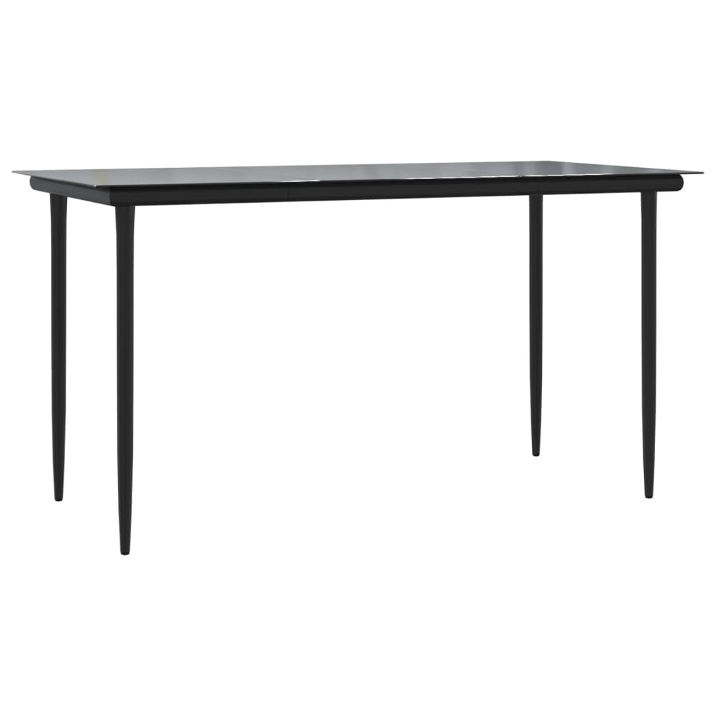 Set De Muebles Jardín 5 Pzas Con Cojines Ratán Sintético Negro