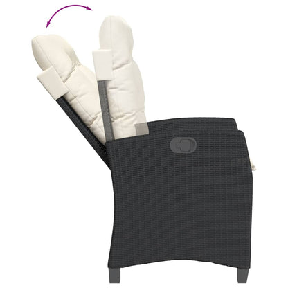 Set De Muebles Jardín 5 Pzas Con Cojines Ratán Sintético Negro