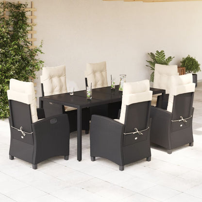 Set De Muebles Jardín 5 Pzas Con Cojines Ratán Sintético Negro