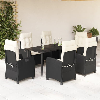 Set De Muebles Jardín 5 Pzas Con Cojines Ratán Sintético Negro