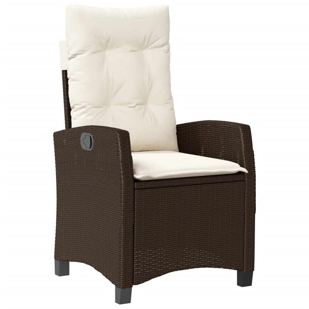 Set Comedor De Jardín 5 Piezas Y Cojines Ratán Sintético Marrón