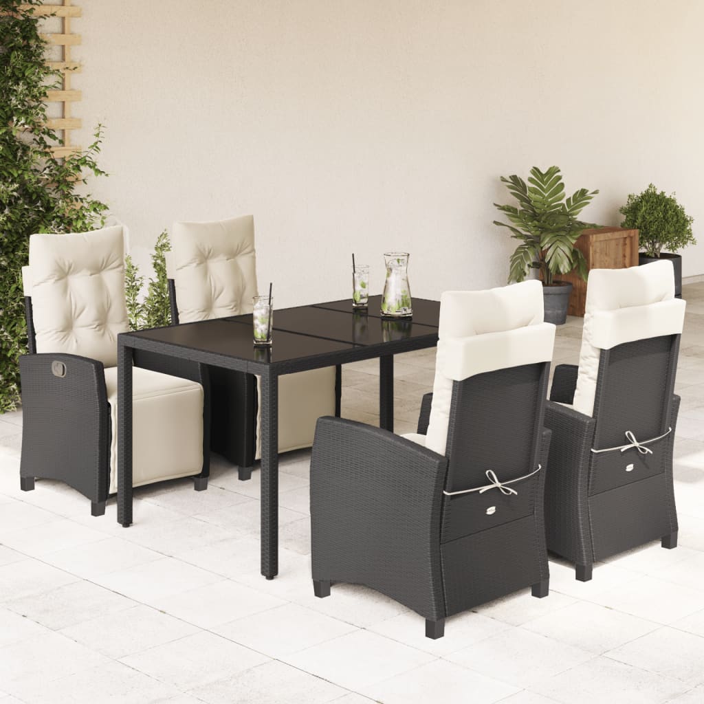 Set De Comedor De Jardín 7 Pzas Y Cojines Ratán Sintético