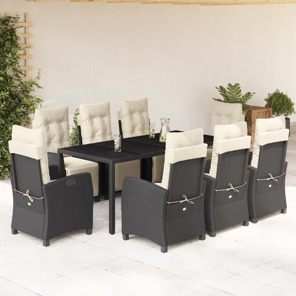 Set De Comedor De Jardín 7 Pzas Y Cojines Ratán Sintético