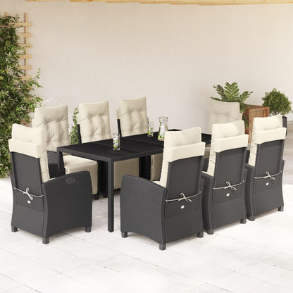 Set De Comedor De Jardín 7 Pzas Y Cojines Ratán Sintético