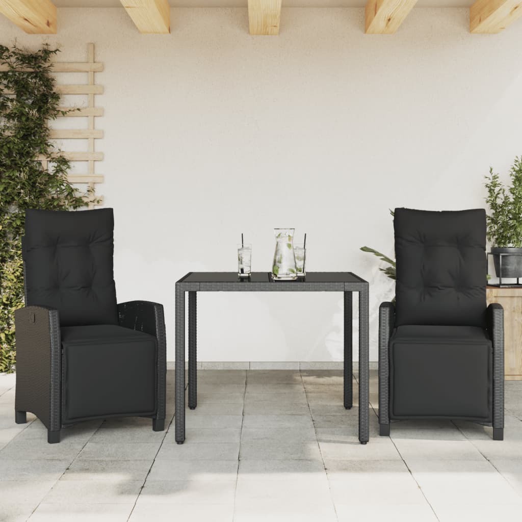 Set De Comedor De Jardín 7 Pzas Y Cojines Ratán Sintético