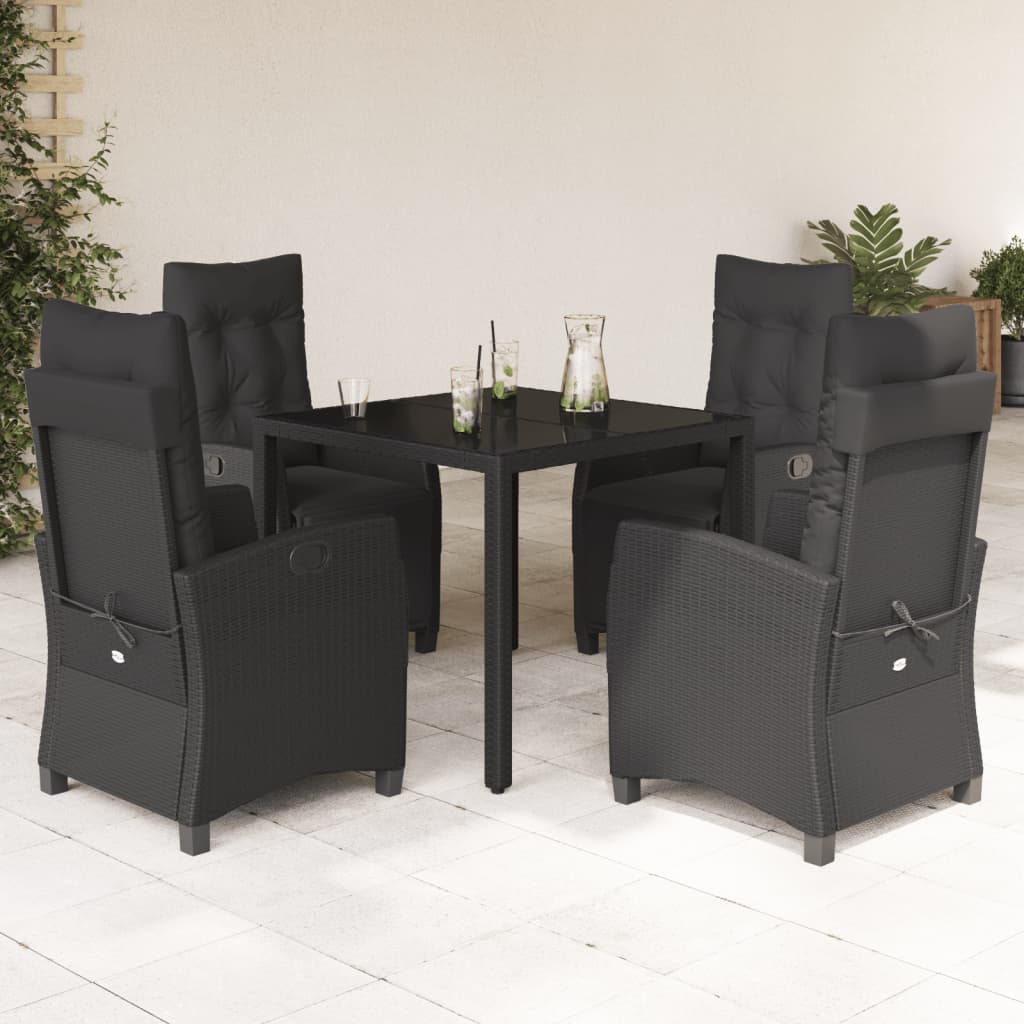 Set De Comedor De Jardín 7 Pzas Y Cojines Ratán Sintético