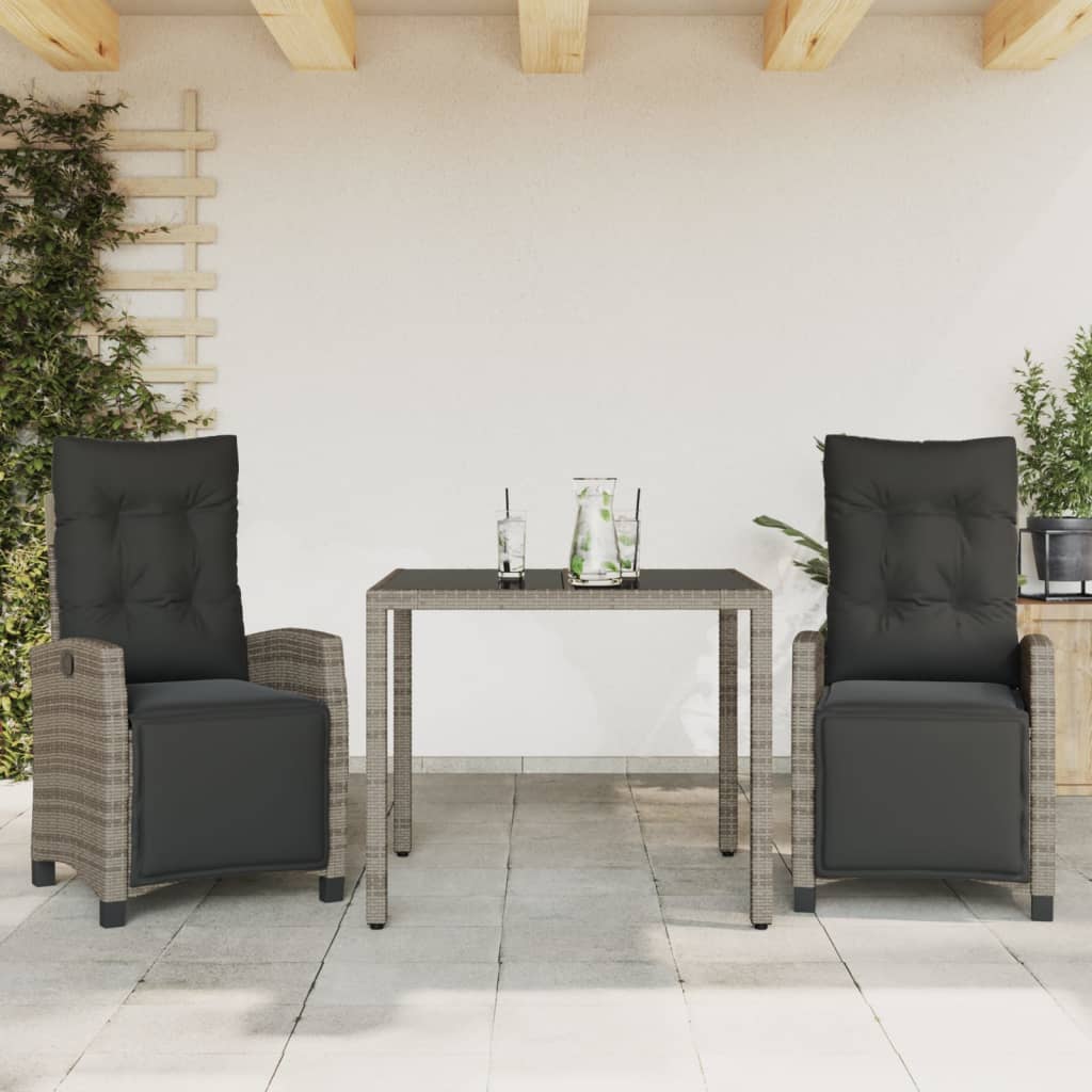 Set De Comedor De Jardín 7 Pzas Y Cojines Ratán Sintético