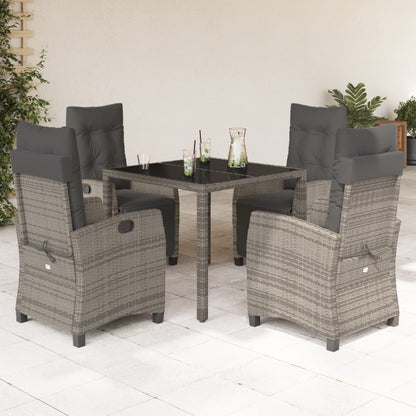 Set De Comedor De Jardín 7 Pzas Y Cojines Ratán Sintético