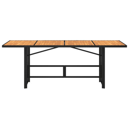 Mesa De Jardín Superficie Madera Ratán 190X80X75Cm