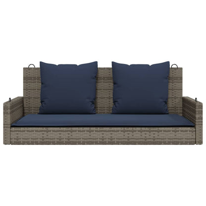 Banco Columpio Con Cojines Gris 119X56X48 Cm Ratán Sintético