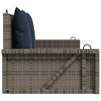 Banco Columpio Con Cojines Gris 119X56X48 Cm Ratán Sintético