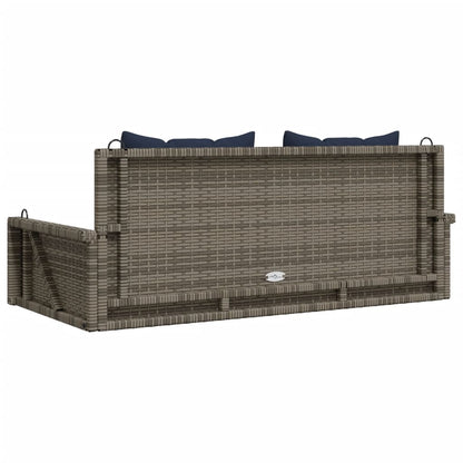 Banco Columpio Con Cojines Gris 119X56X48 Cm Ratán Sintético