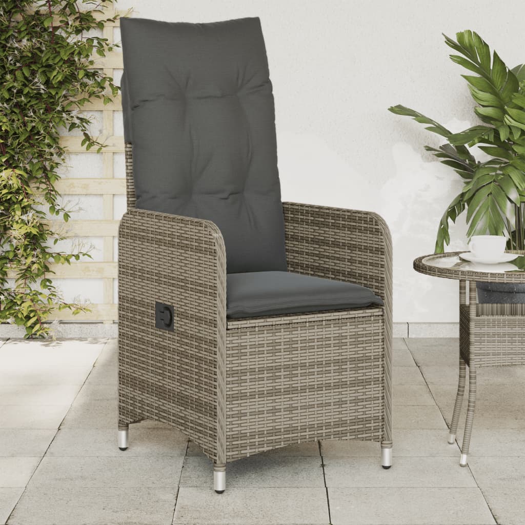 Silla De Jardín Reclinable Con Cojines Ratán Sintético