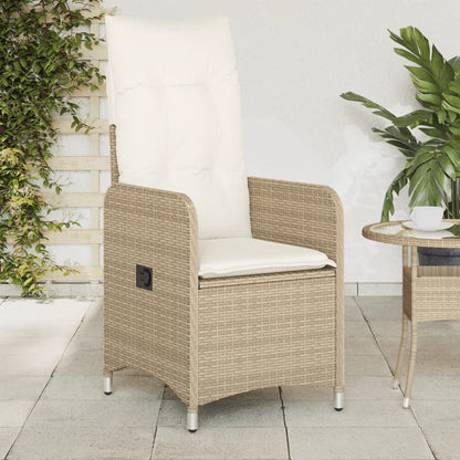 Silla De Jardín Reclinable Con Cojines Ratán Sintético