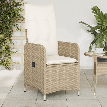 Silla De Jardín Reclinable Con Cojines Ratán Sintético
