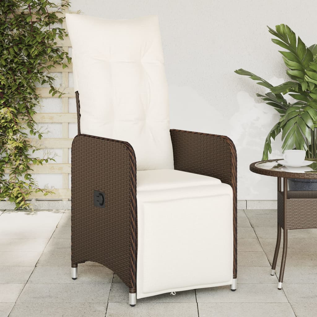 Silla De Jardín Reclinable Con Cojines Ratán Sintético