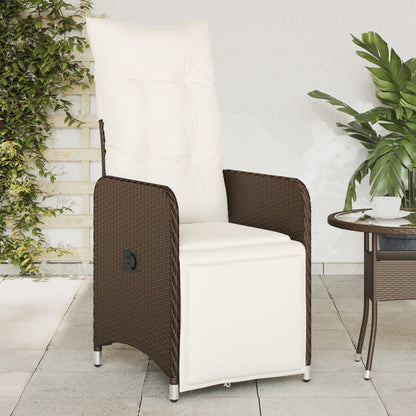 Silla De Jardín Reclinable Con Cojines Ratán Sintético