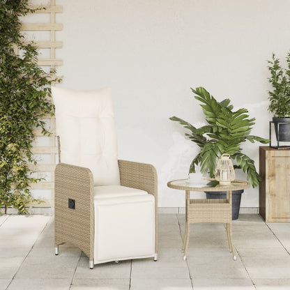 Silla De Jardín Reclinable Con Cojines Ratán Sintético