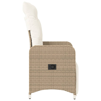 Silla De Jardín Reclinable Con Cojines Ratán Sintético