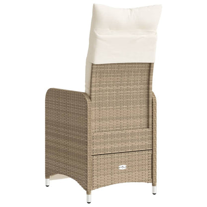 Silla De Jardín Reclinable Con Cojines Ratán Sintético