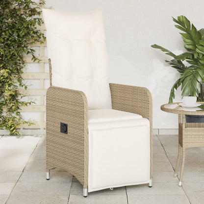 Silla De Jardín Reclinable Con Cojines Ratán Sintético