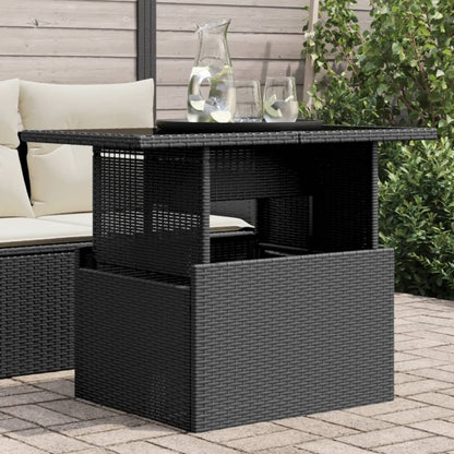 Mesa De Jardín Superficie Vidrio Ratán Pe 100X55X73 Cm