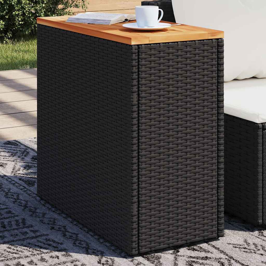 Mesa Auxiliar Jardín Tapa Vidrio Ratán Pe 58X27,5X55 Cm