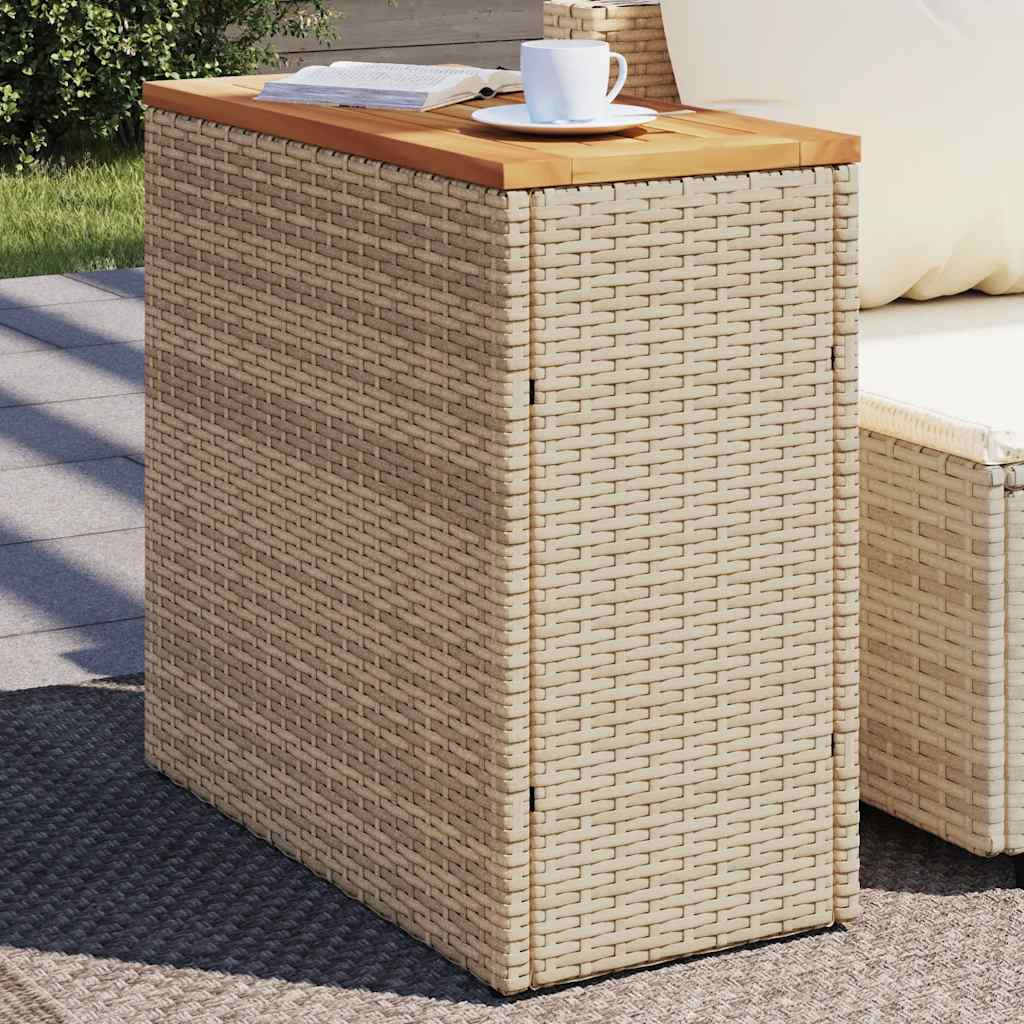 Mesa Auxiliar Jardín Tapa Vidrio Ratán Pe 58X27,5X55 Cm