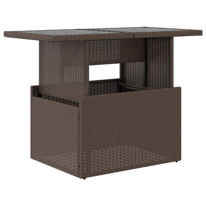 Mesa De Jardín Superficie Vidrio Ratán Pe 100X55X73 Cm