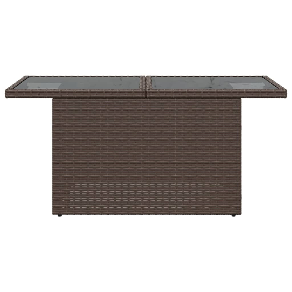 Mesa De Jardín Superficie Vidrio Ratán Pe 100X55X73 Cm