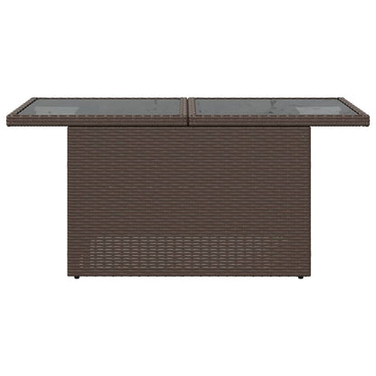Mesa De Jardín Superficie Vidrio Ratán Pe 100X55X73 Cm