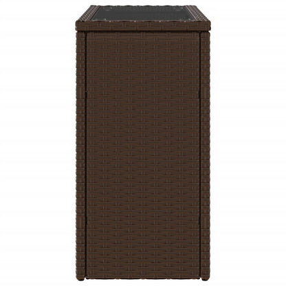 Mesa Auxiliar Jardín Tapa Vidrio Ratán Pe 58X27,5X55 Cm