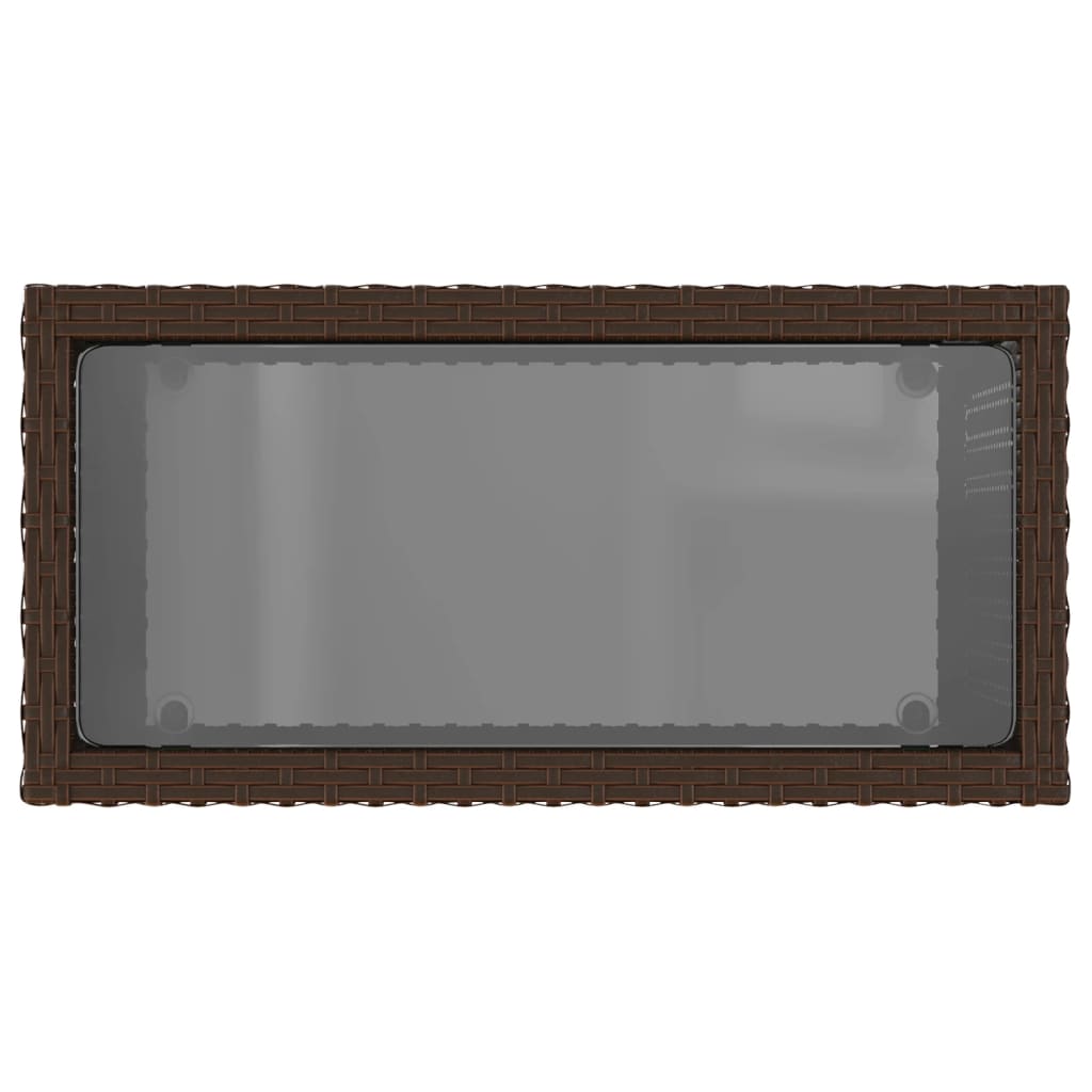 Mesa Auxiliar Jardín Tapa Vidrio Ratán Pe 58X27,5X55 Cm